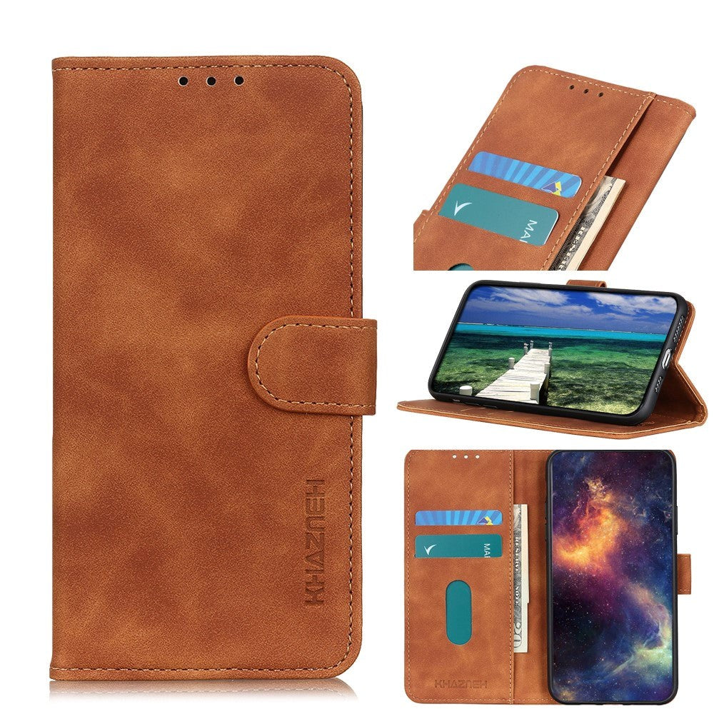 Samsung Galaxy S22 Khazneh Retro Læder Cover m. Pung - Brun