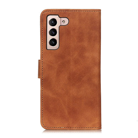 Samsung Galaxy S22 Khazneh Retro Læder Cover m. Pung - Brun