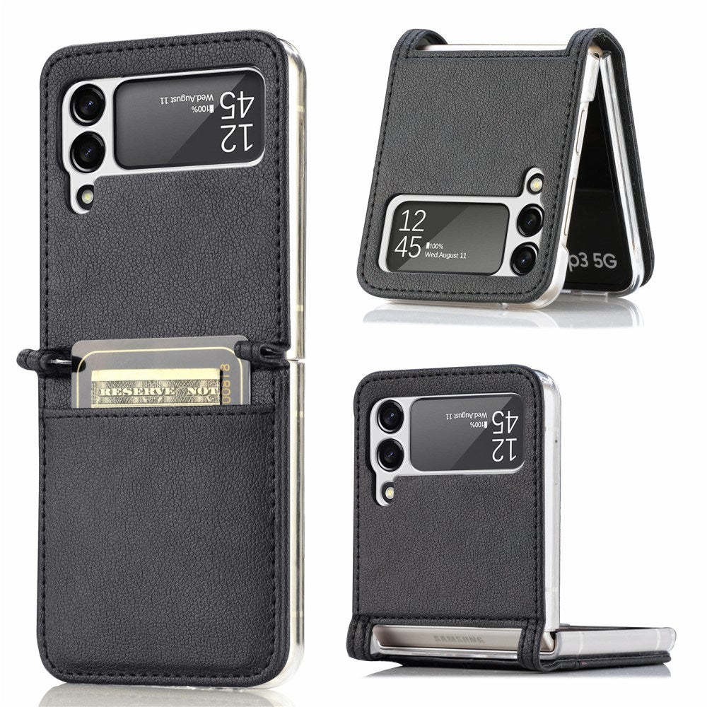 EIDERWOOD Samsung Galaxy Z Flip3 (5G) Kunstlæder Cover - Kortholder - Sort