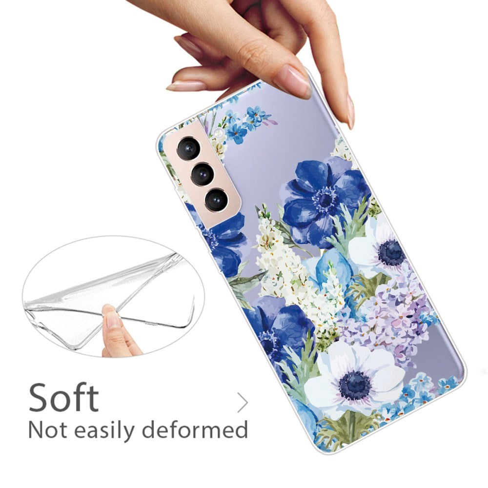 Samsung Galaxy S22 Fleksibelt Plastik Cover - Lilla Blomster