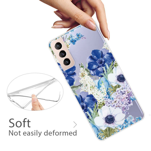 Samsung Galaxy S22 Fleksibelt Plastik Cover - Lilla Blomster