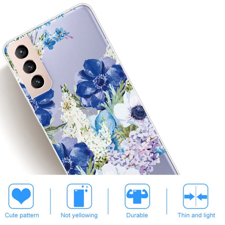 Samsung Galaxy S22 Fleksibelt Plastik Cover - Lilla Blomster
