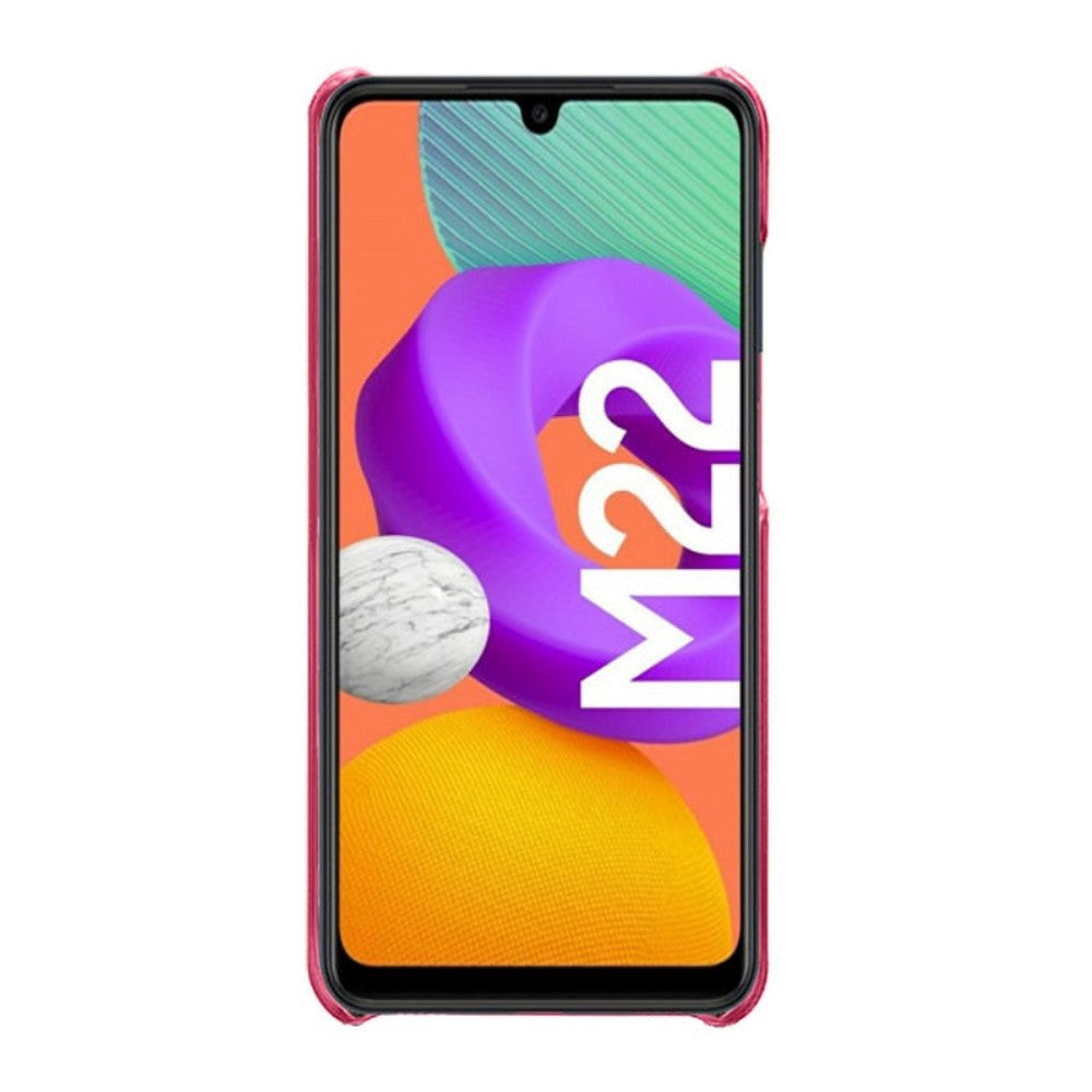 Samsung Galaxy M22 / M32 Læder Cover - Lyserød