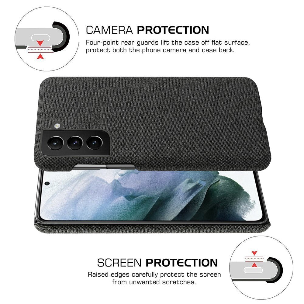 Samsung Galaxy S22 KSQ Stof Plastik Cover - Sort