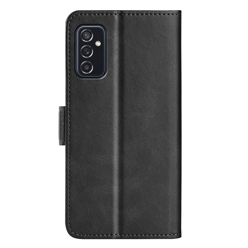 Samsung Galaxy M52 (5G) Blødt Læder Cover m. Pung - Sort