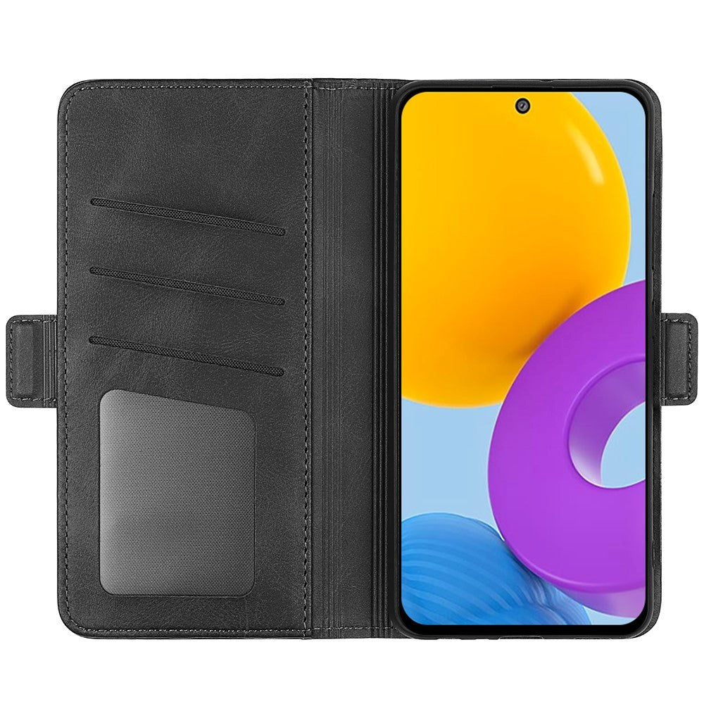 Samsung Galaxy M52 (5G) Blødt Læder Cover m. Pung - Sort