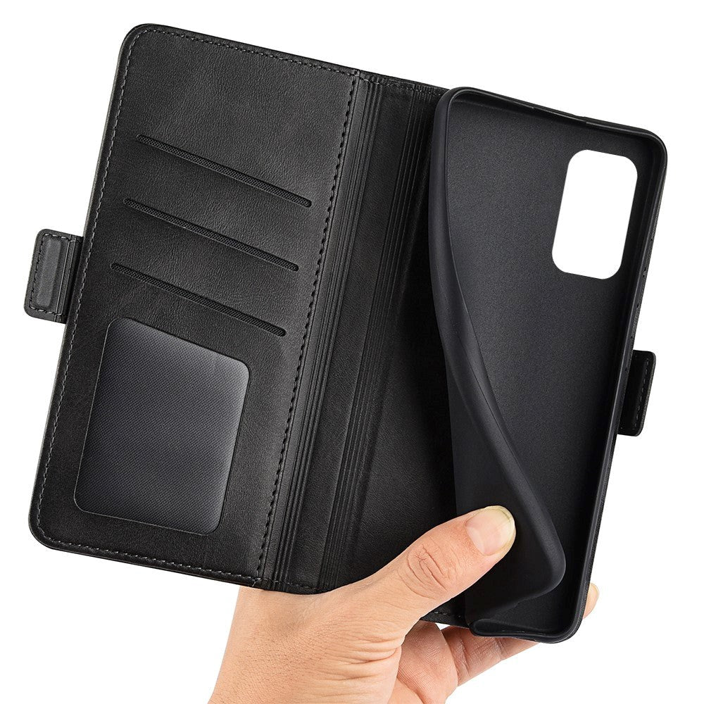 Samsung Galaxy M52 (5G) Blødt Læder Cover m. Pung - Sort