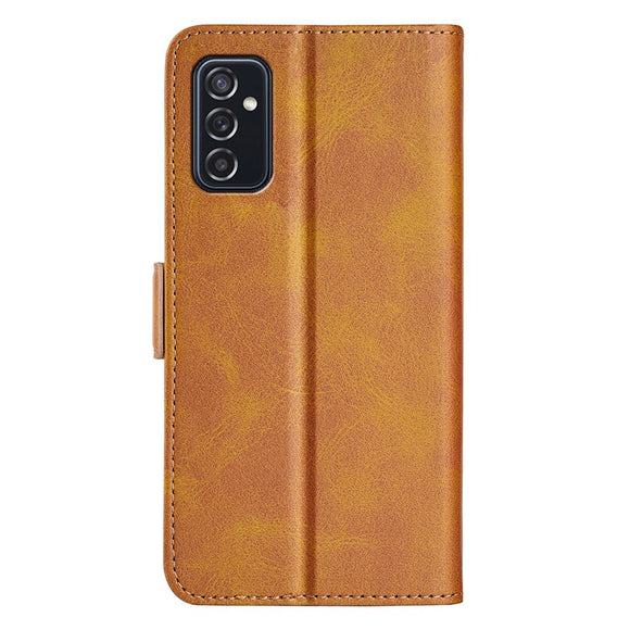 Samsung Galaxy M52 (5G) Blødt Læder Cover m. Pung - Brun