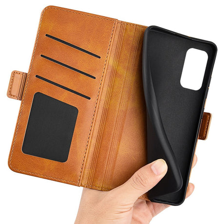 Samsung Galaxy M52 (5G) Blødt Læder Cover m. Pung - Brun