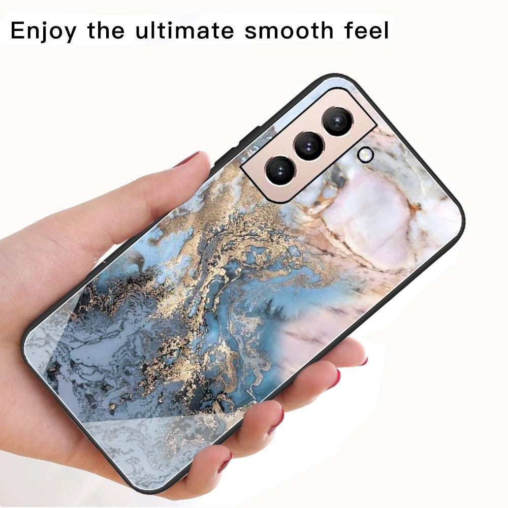 Samsung Galaxy S22 Plastik Cover m. Glasbagside - Marmor