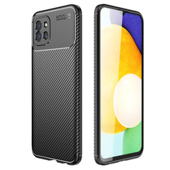 Samsung Galaxy A03 Carbon Fiber Fleksibelt Plastik Cover - Sort