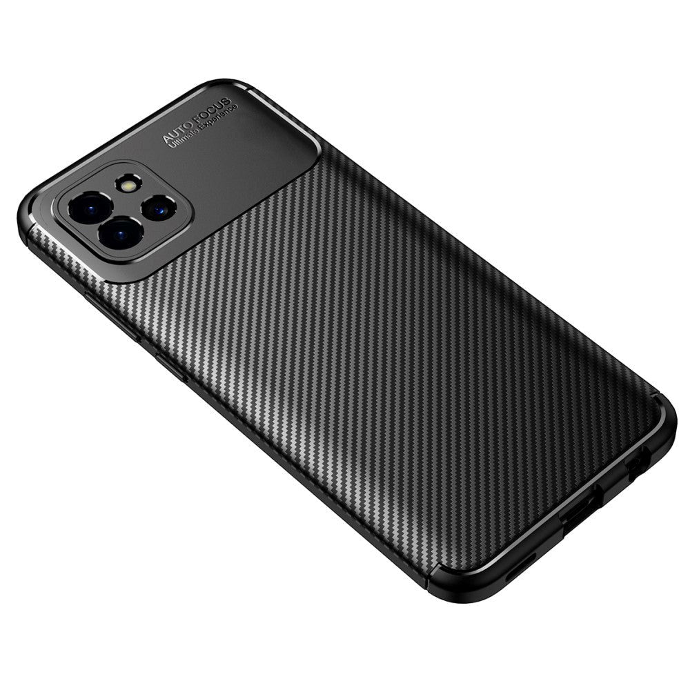 Samsung Galaxy A03 Carbon Fiber Fleksibelt Plastik Cover - Sort