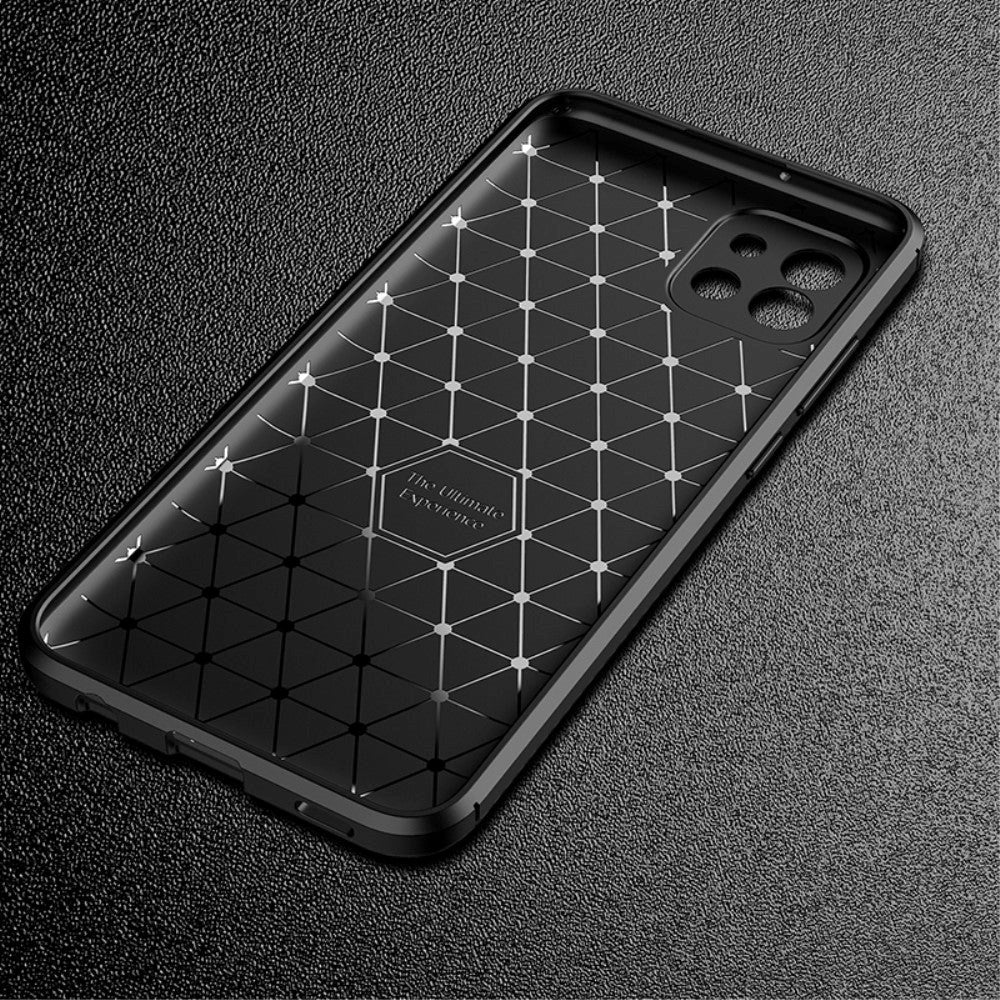 Samsung Galaxy A03 Carbon Fiber Fleksibelt Plastik Cover - Sort