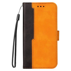 Samsung Galaxy M52 (5G) To-Farvet Læder Cover m. Pung - Orange / Sort
