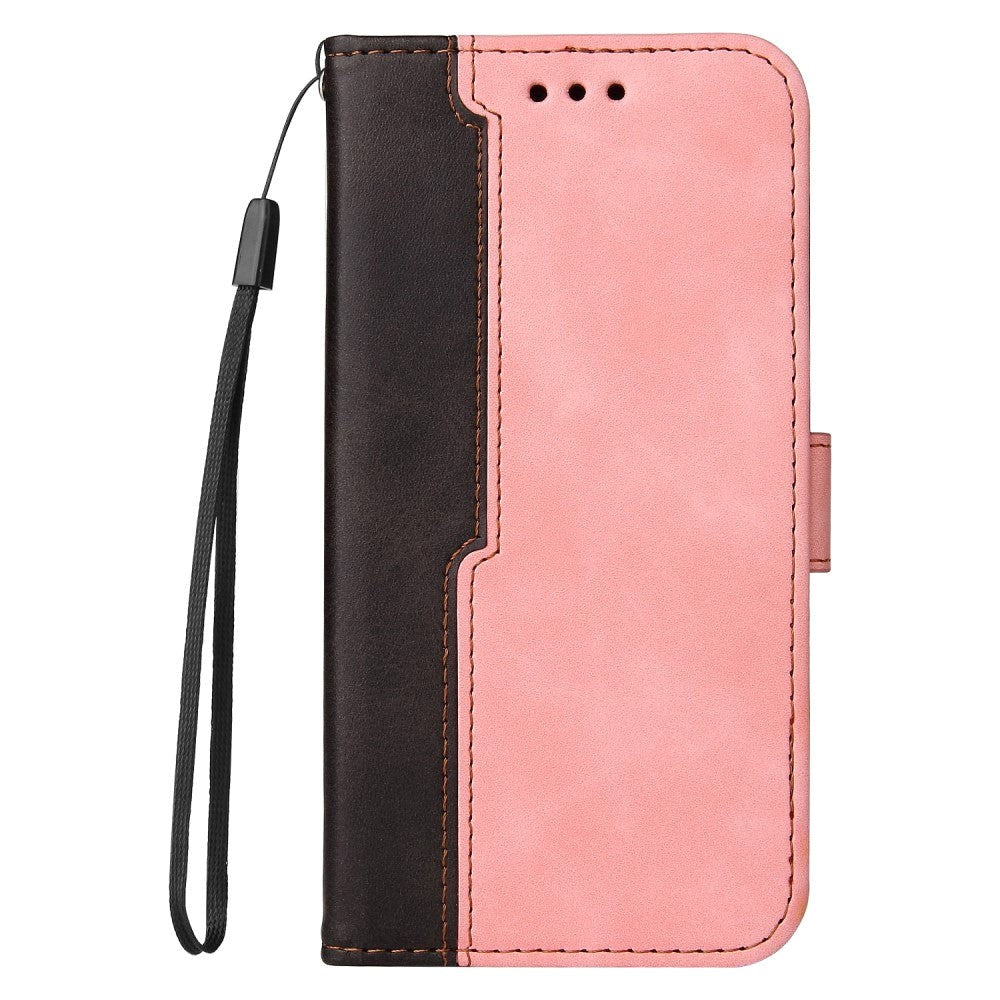 Samsung Galaxy M52 (5G) To-Farvet Læder Cover m. Pung - Lyserød / Sort