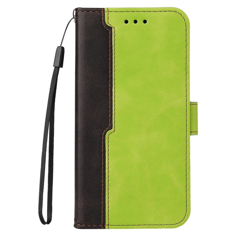 Samsung Galaxy M52 (5G) To-Farvet Læder Cover m. Pung - Grøn / Sort