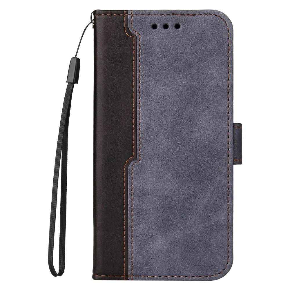 Samsung Galaxy M52 (5G) To-Farvet Læder Cover m. Pung - Grå / Sort
