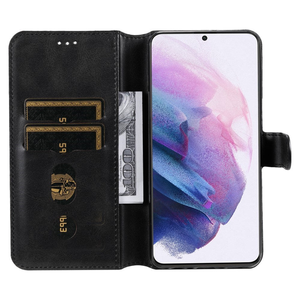 EIDERWOOD Samsung Galaxy S22+ (Plus) Kunstlæder Flip Cover m. Kortholder & Ståfunktion - Sort