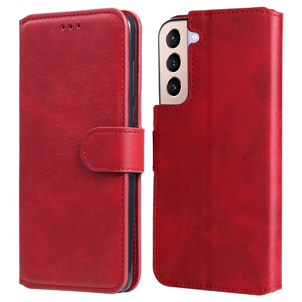 EIDERWOOD Samsung Galaxy S22+ (Plus) Kunstlæder Flip Cover m. Kortholder & Ståfunktion - Rød