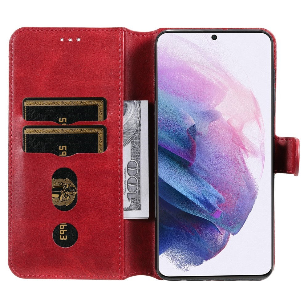 EIDERWOOD Samsung Galaxy S22+ (Plus) Kunstlæder Flip Cover m. Kortholder & Ståfunktion - Rød