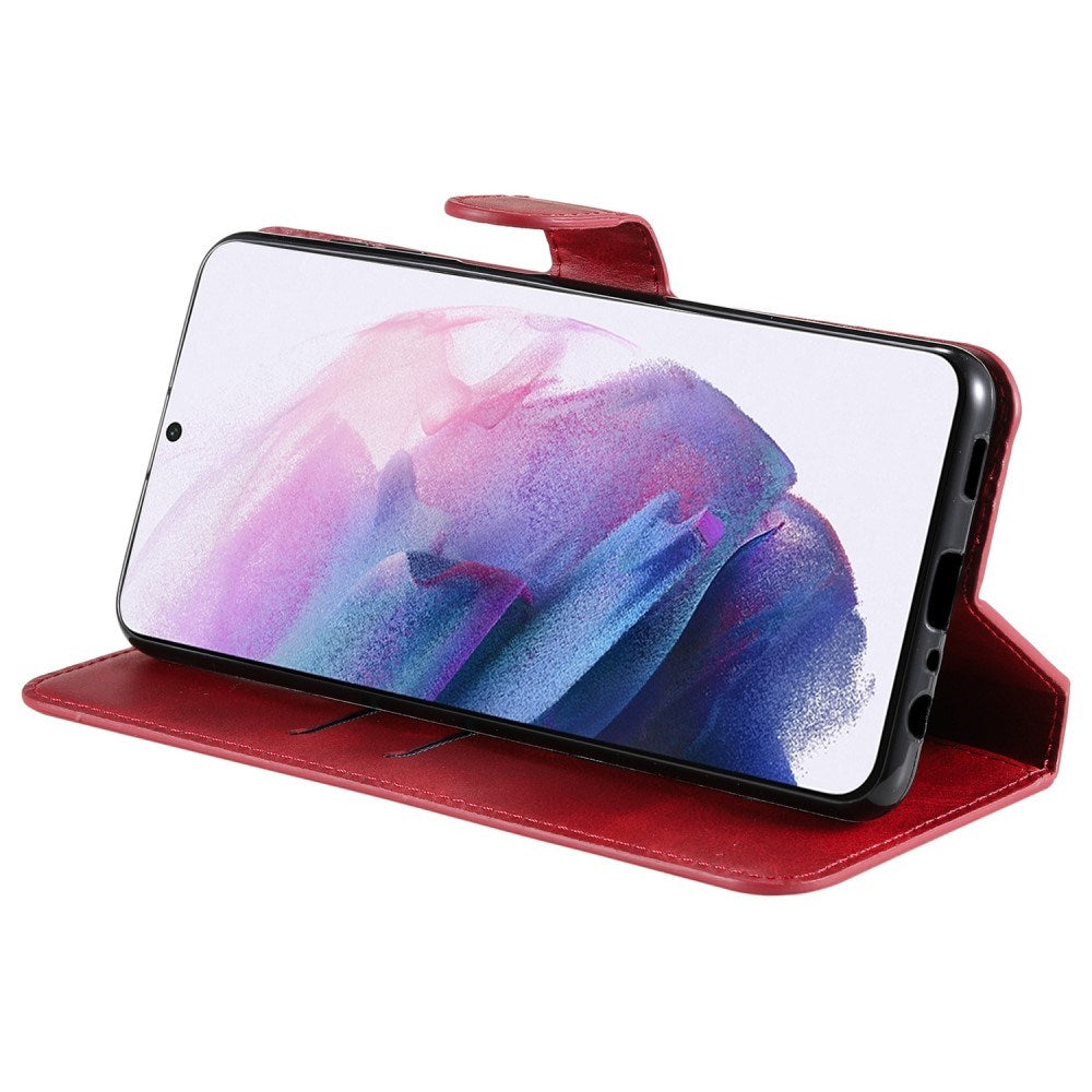 EIDERWOOD Samsung Galaxy S22+ (Plus) Kunstlæder Flip Cover m. Kortholder & Ståfunktion - Rød