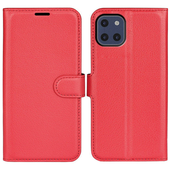 Samsung Galaxy A03 Litchi Læder Cover m. Pung - Rød
