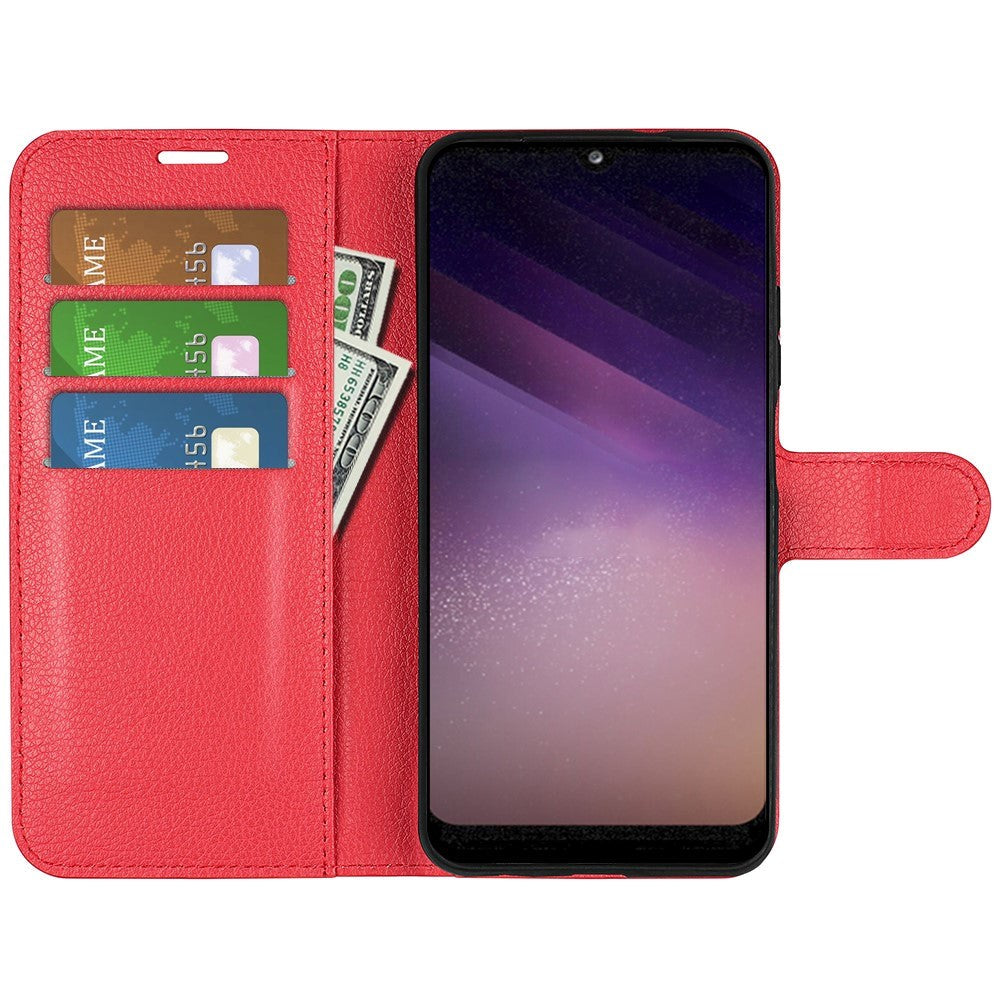 Samsung Galaxy A03 Litchi Læder Cover m. Pung - Rød