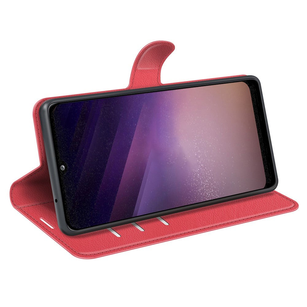 Samsung Galaxy A03 Litchi Læder Cover m. Pung - Rød