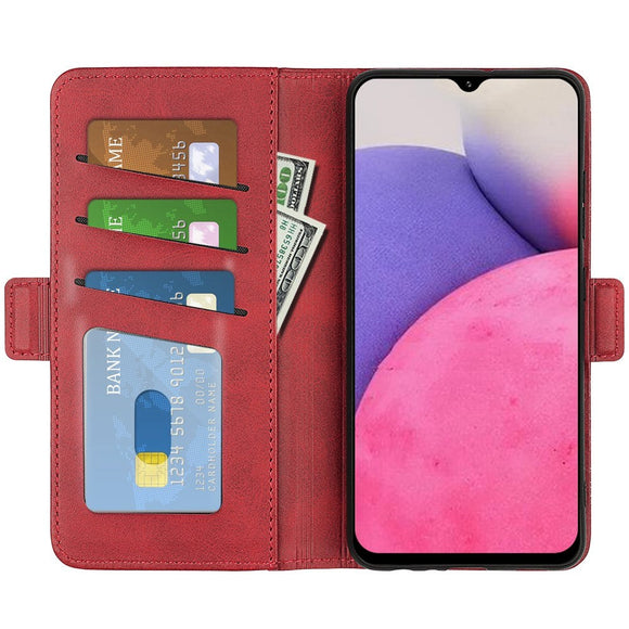Samsung Galaxy A33 (5G) Neutralt Læder Cover m. Pung - Rød