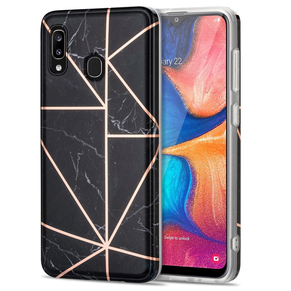Samsung Galaxy A30 Fleksibelt Plastik Cover - Sort Marmor