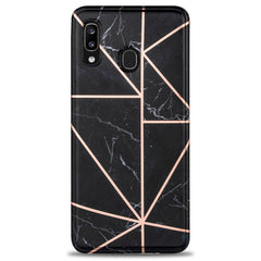 Samsung Galaxy A30 Fleksibelt Plastik Cover - Sort Marmor