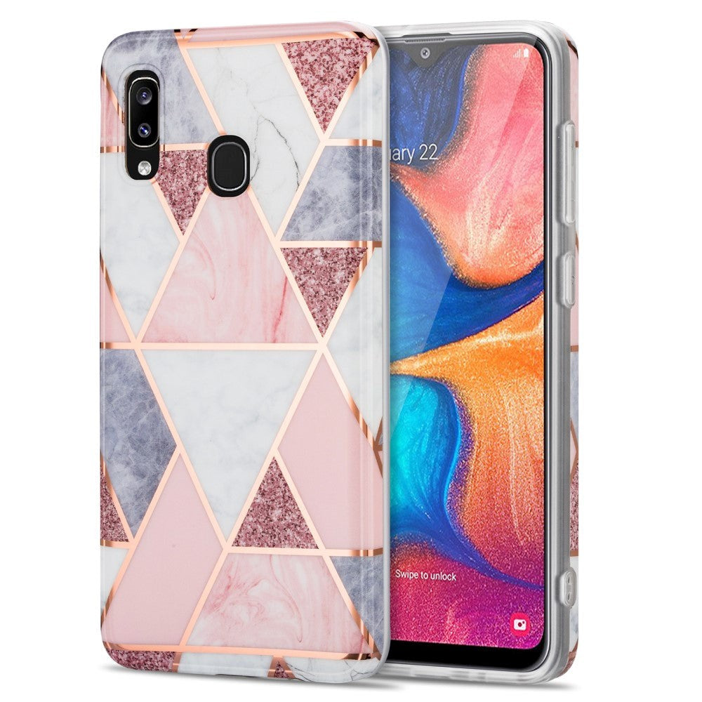 Samsung Galaxy A30 Fleksibelt Plastik Cover - Lyserød Marmor