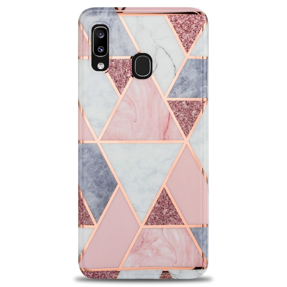 Samsung Galaxy A30 Fleksibelt Plastik Cover - Lyserød Marmor
