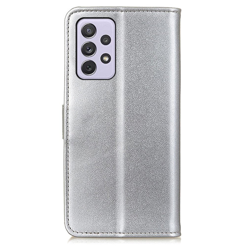 Samsung Galaxy A73 (5G) Læder Cover m. Pung - Sølv