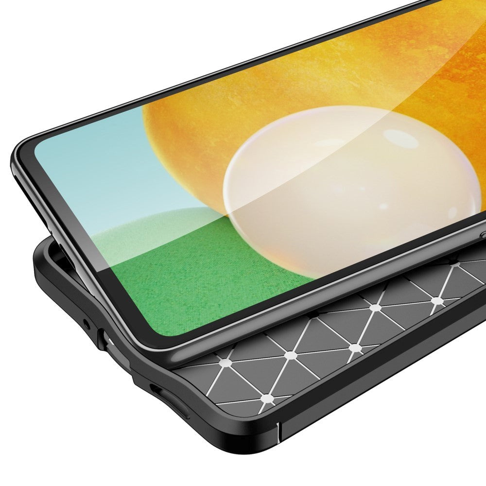 Samsung Galaxy A73 (5G) Fleksibelt Plastik Cover Litchi Tekstur - Sort
