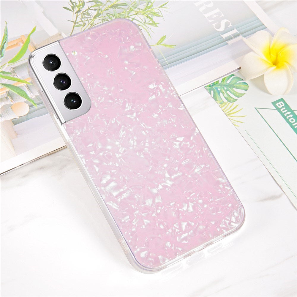 IPAKY Samsung Galaxy S21 FE Hybrid Cover m. Perlemorseffekt - Lyserød