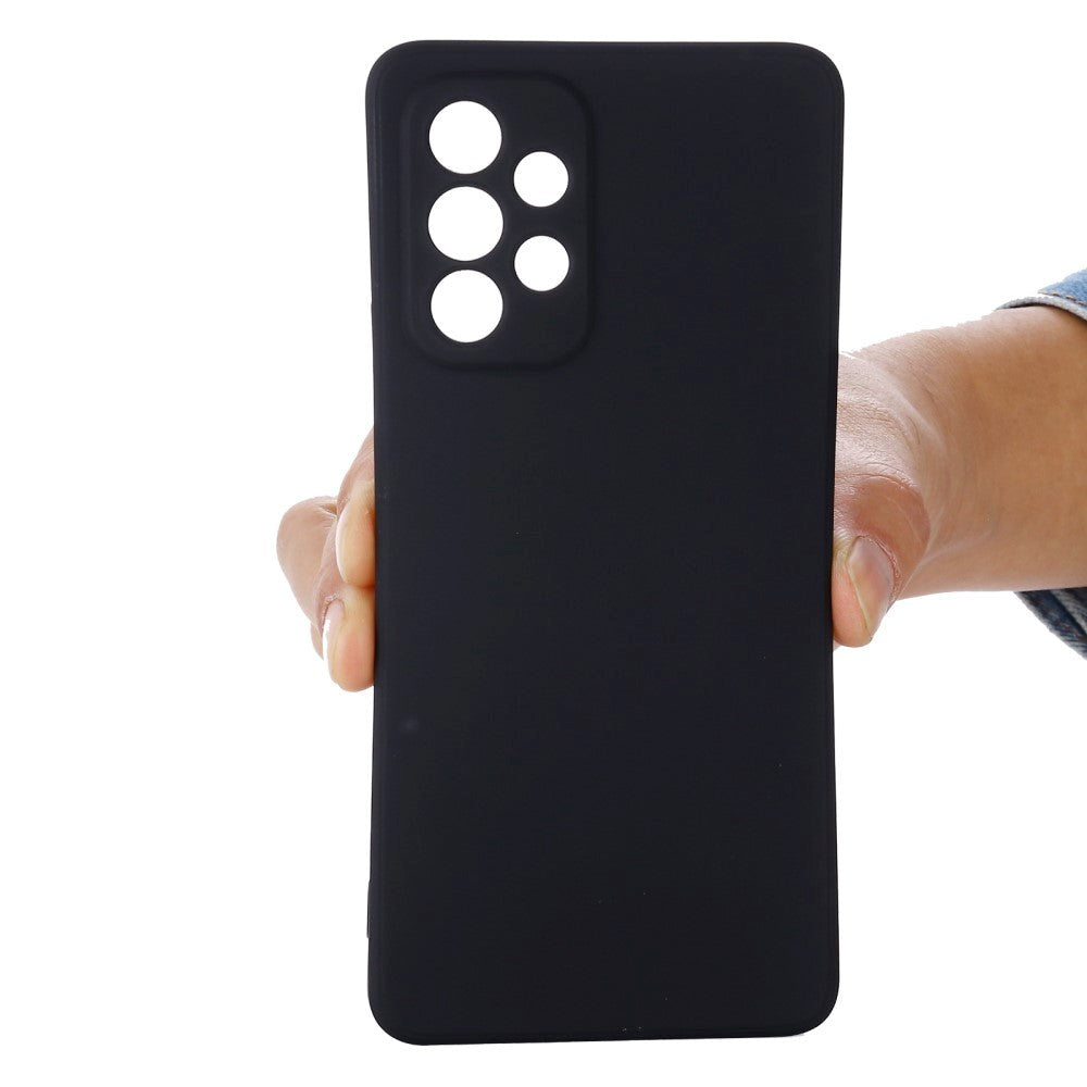 Samsung Galaxy A33 (5G) Liquid Silikone Bagside Cover m. Strop - Sort