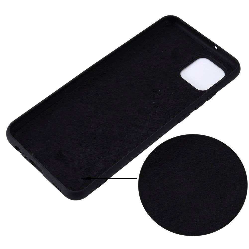 Samsung Galaxy A03 Liquid Silikone Bagside Cover m. Strop - Sort