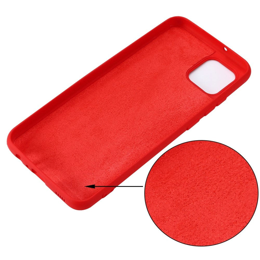 Samsung Galaxy A03 Liquid Silikone Bagside Cover m. Strop - Rød