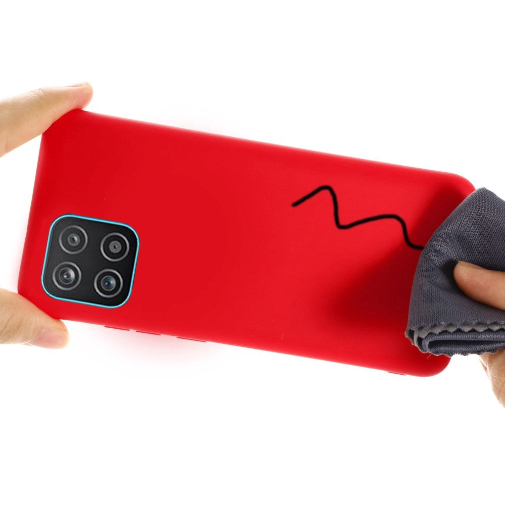 Samsung Galaxy A03 Liquid Silikone Bagside Cover m. Strop - Rød