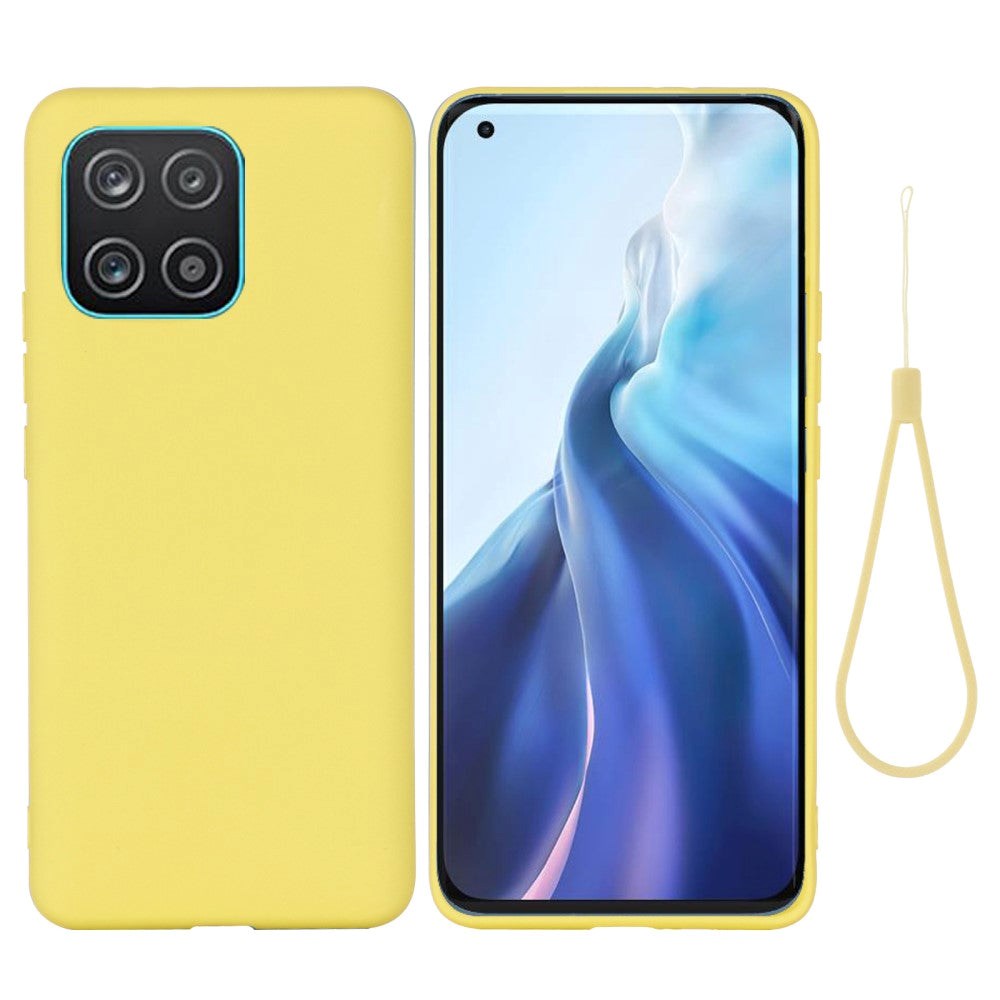 Samsung Galaxy A03 Liquid Silikone Bagside Cover m. Strop - Gul