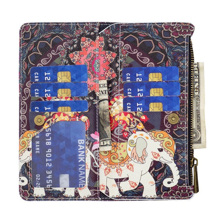 Samsung Galaxy A73 (5G) Læder Cover m. Stor Pung - Blomster Elefant