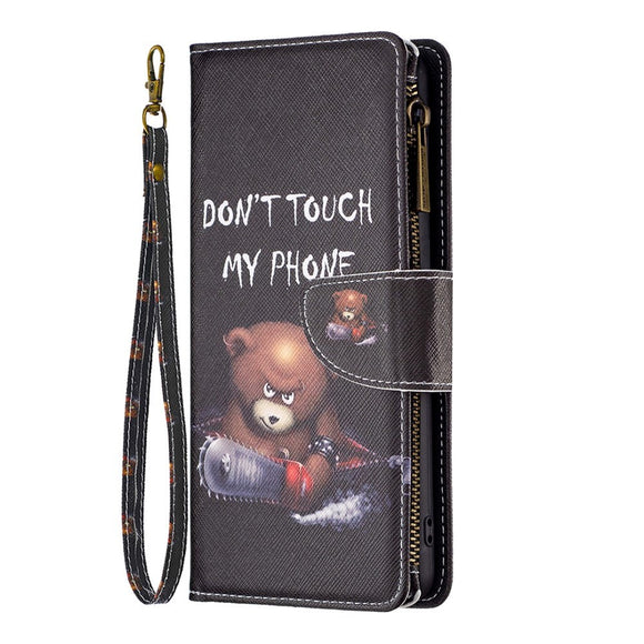 Samsung Galaxy A73 (5G) Læder Cover m. Stor Pung - "Don't Touch My Phone"