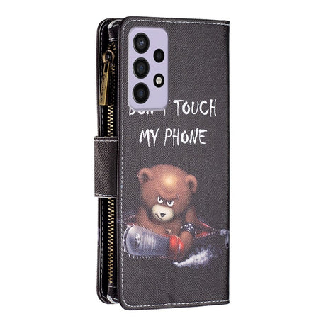 Samsung Galaxy A73 (5G) Læder Cover m. Stor Pung - "Don't Touch My Phone"