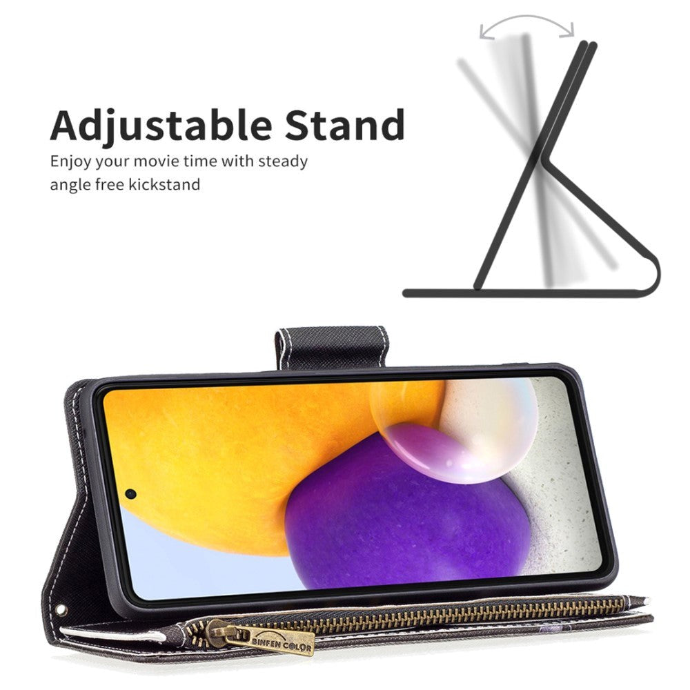 Samsung Galaxy A73 (5G) Læder Cover m. Stor Pung - "Don't Touch My Phone"