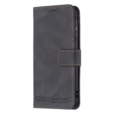 Samsung Galaxy A73 (5G) BINFEN Blødt Læder Cover m. Pung - Udvendig Magnetflap - Sort