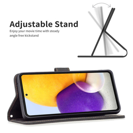 Samsung Galaxy A73 (5G) BINFEN Blødt Læder Cover m. Pung - Udvendig Magnetflap - Sort