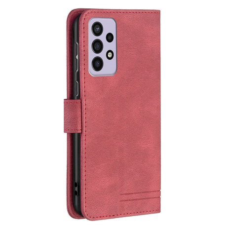 Samsung Galaxy A73 (5G) BINFEN Blødt Læder Cover m. Pung - Udvendig Magnetflap - Rød