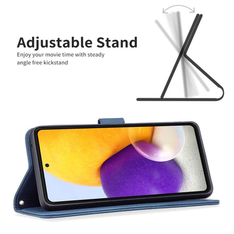 Samsung Galaxy A73 (5G) BINFEN Blødt Læder Cover m. Pung - Udvendig Magnetflap - Blå