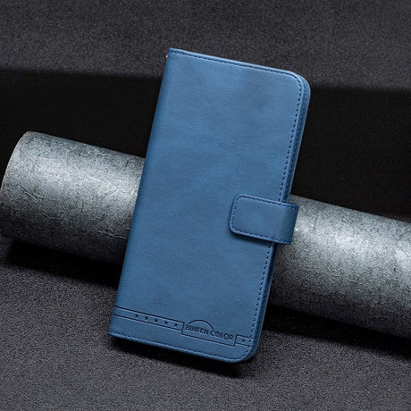 Samsung Galaxy A73 (5G) BINFEN Blødt Læder Cover m. Pung - Udvendig Magnetflap - Blå